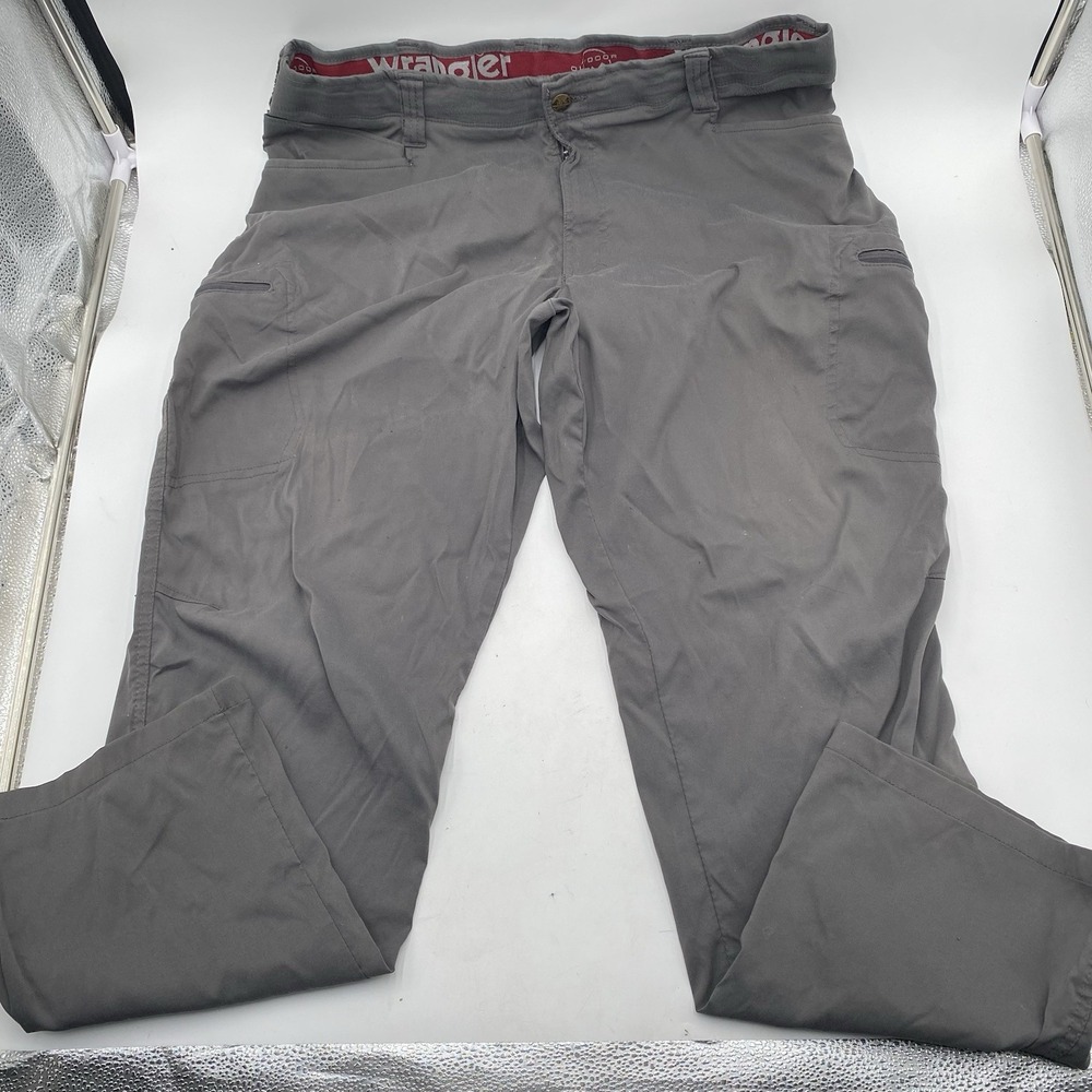 Wrangler‎ Utility Pants Gray Cargo Mens 38x30 Straight Nylon Outdoor Hiking VGC